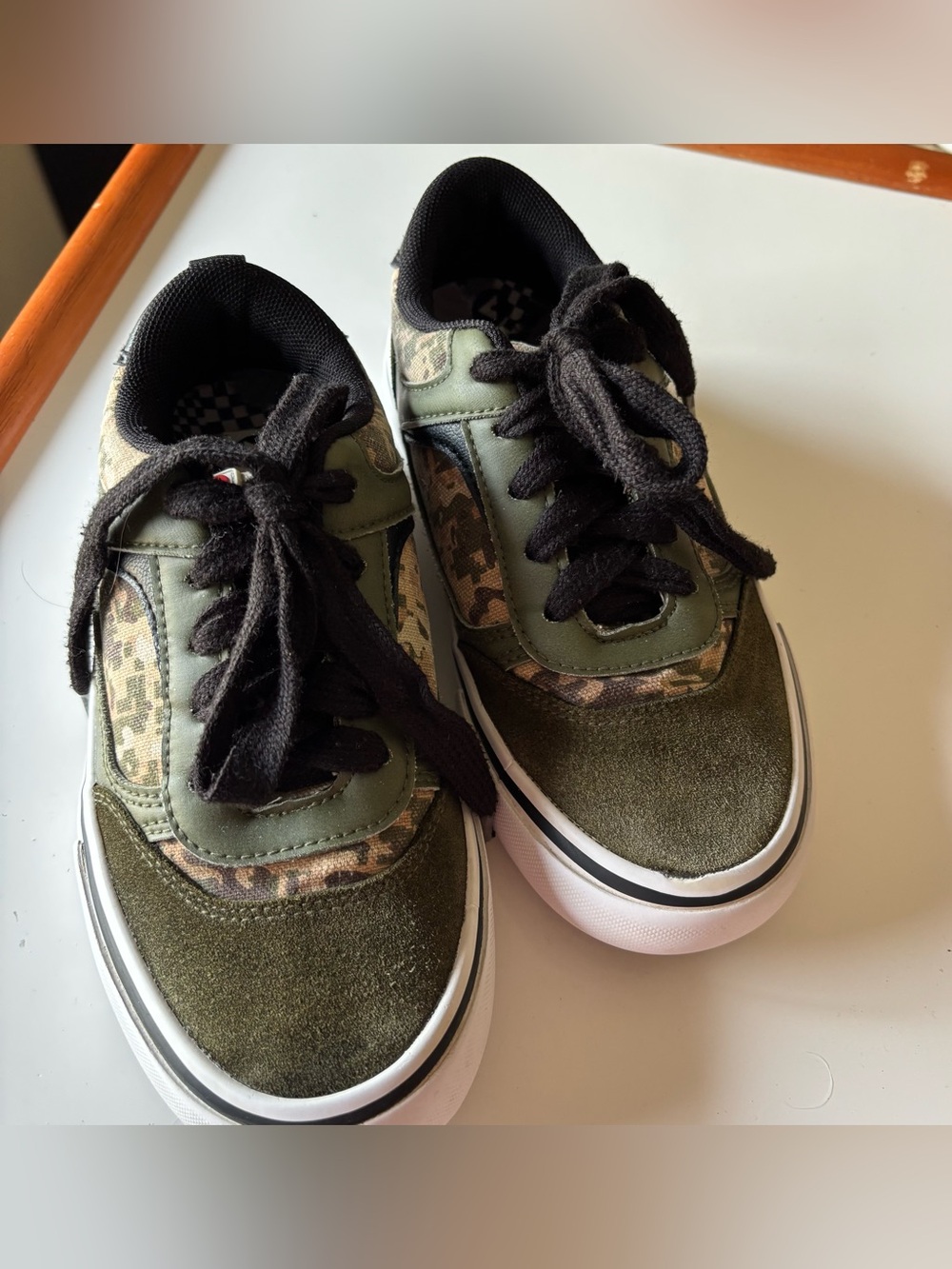 Airwalk Kids Camo Olive Green and Black Sneakers